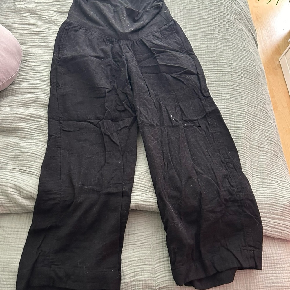 Old Navy maternity wide leg linen pants size S